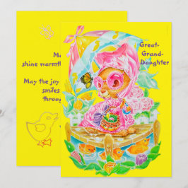 Tarjeta Festiva Saludo de Pascua personalizado para bisnieta