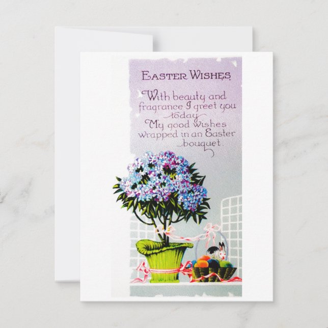 Tarjeta Festiva Saludo de Pascua Vintage (Anverso)