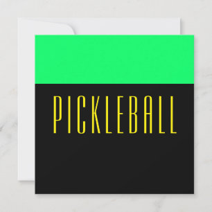 Tarjeta Festiva Saludo de PICKLEBALL de Bloque de Color Verde Bril