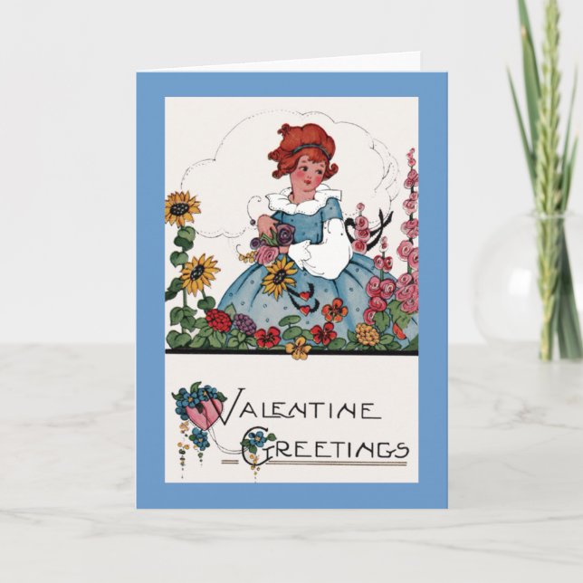 Tarjeta Festiva Saludo de San Valentín de jardín (Anverso)