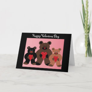 Tarjeta Festiva Saludo de San Valentín de Ositos de Peluche