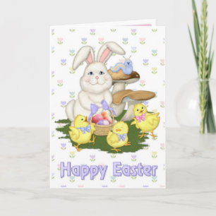 Tarjeta Festiva Saludo del conejito de pascua