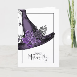 Tarjeta Festiva Saludo del Día de la Madre con Flores Brujas