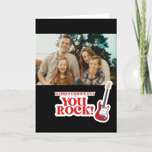 Tarjeta Festiva Saludo del Día de los Padres de Rock