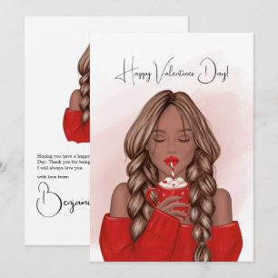 Tarjeta Festiva Saludo del Día de San Valentín de Chocolate Calien