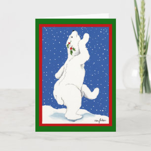 TARJETA FESTIVA SALUDO DEL OSO POLAR
