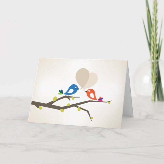 Tarjeta Festiva Saludo del pío del amor (Anverso)