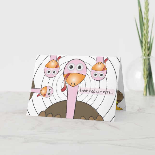 Tarjeta Festiva Saludo divertido de la acción de gracias (Anverso)