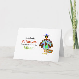 Tarjeta Festiva Saludo divertido de la acción de gracias del día