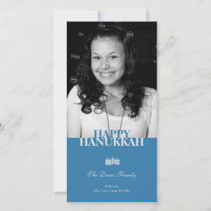 Tarjeta Festiva Saludo elegante azul del día de fiesta de Jánuca