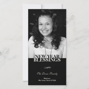 Tarjeta Festiva Saludo elegante del día de fiesta del Año Nuevo