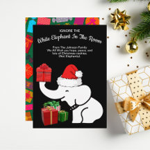 Saludo familiar de elefantes blancos Navidades