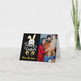 Tarjeta Festiva Saludo Feliz de Pascua Personalizado | Familia per