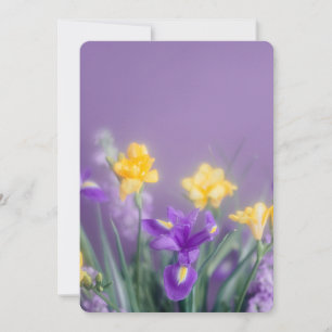 Tarjeta Festiva Saludo floral de primavera, estética pastel