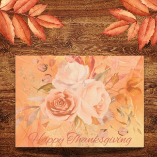 Tarjeta Festiva Saludo floral único de Acción de Gracias