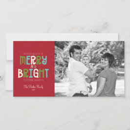 Tarjeta Festiva Saludo fotográfico de feriado con mora y brillante