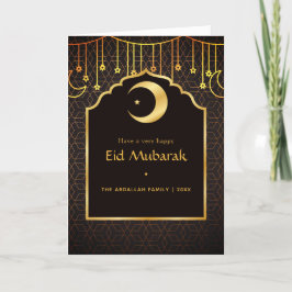 Tarjeta Festiva Saludo fotográfico de la familia Eid Mubarak