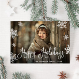 Tarjeta Festiva Saludo fotográfico de Navidades modernos