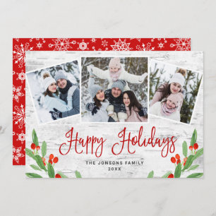 Tarjeta Festiva Saludo FOTOGRÁFICO Rústico Birch Bark 3 de los nav