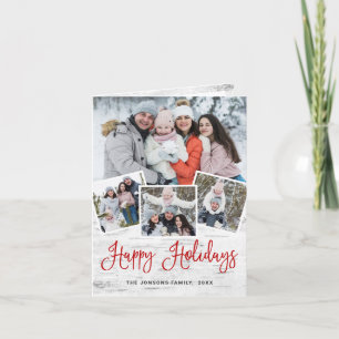 Tarjeta Festiva Saludo FOTOGRÁFICO Rústico Birch Bark 4 navidades