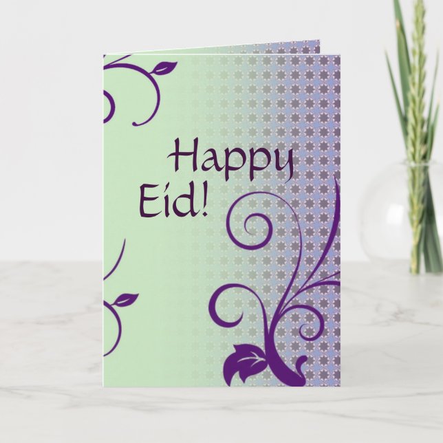 Tarjeta Festiva Saludo islámico de Eid Mubarak (Anverso)