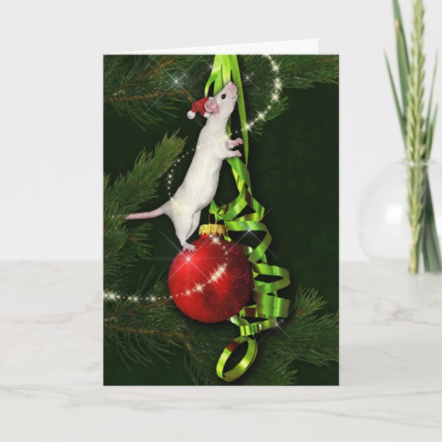 Tarjeta Festiva Saludo mágico del día de fiesta de la rata (Anverso)