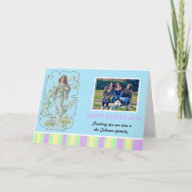 Saludo moderno y personalizado de ángel de Pascua