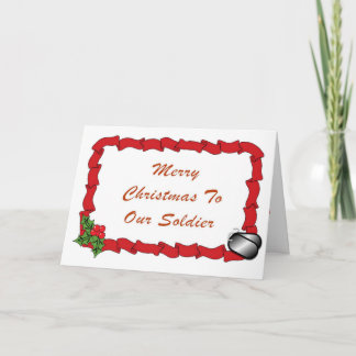 Tarjeta Festiva Saludo navideño de soldados