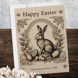 Tarjeta Festiva Saludo personalizado de Conejo de Pascua de la Vie