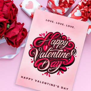 Tarjeta Festiva Saludo personalizado de Feliz Día de San Valentín