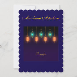Tarjeta Festiva Saludo personalizado de Ramadan Kareem y Eid Mubar