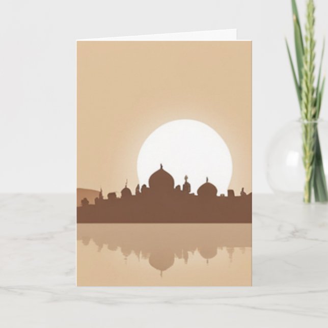 Tarjeta Festiva Saludo personalizado de reflexión de la mezquita a (Anverso)