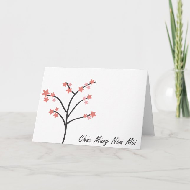 Tarjeta Festiva Saludo vietnamita del Año Nuevo (Anverso)