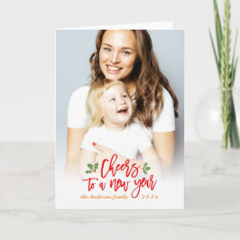 Tarjeta Festiva Saludos a Año Nuevo y foto de madres