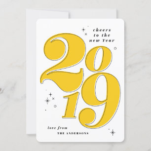 Tarjeta Festiva Saludos a la audacia del nuevo año 2019