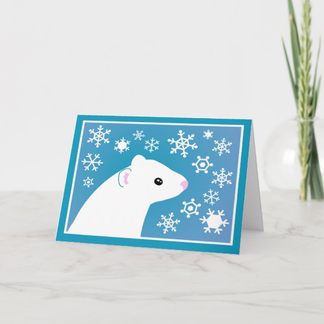 Tarjeta Festiva Saludos a los hurones de invierno (Anverso)