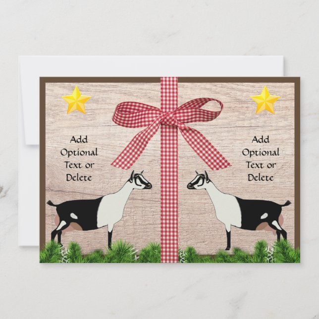 Tarjeta Festiva Saludos a los Navidades de cabras de los Alpes Rús (Anverso)