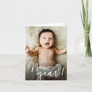 Tarjeta Festiva Saludos a un alegre nacimiento de una foto de Año