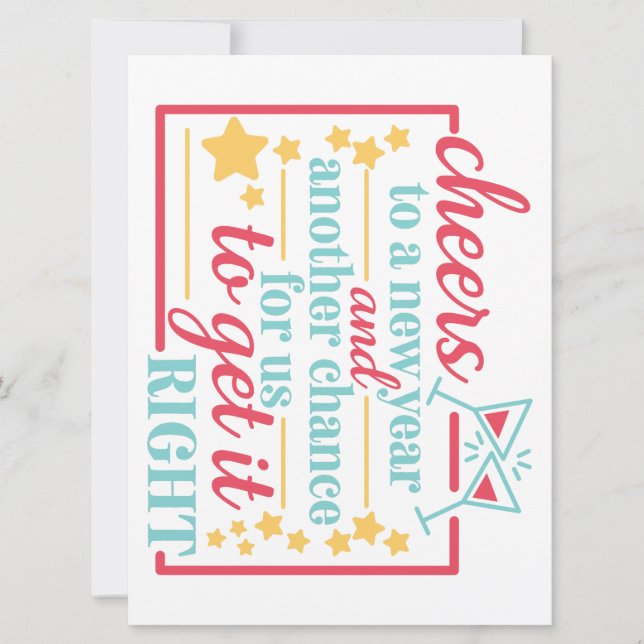 Tarjeta Festiva Saludos A Un Año Nuevo (Anverso)