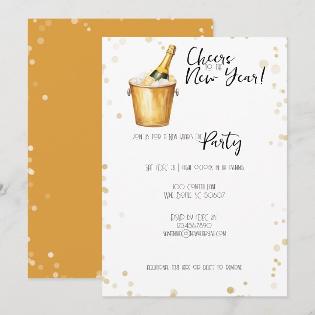 Tarjeta Festiva Saludos al Fiesta de Año Nuevo (Anverso / Reverso)