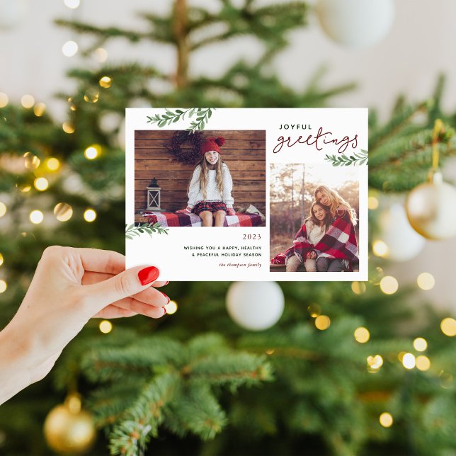 Tarjeta Festiva Saludos alegres | Ramas verdes 2 Foto (Subido por el creador)