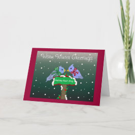 Tarjeta Festiva Saludos cálidos en invierno