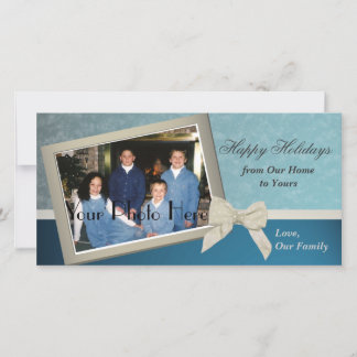 Tarjeta Festiva Saludos clásicos de vacaciones en azul