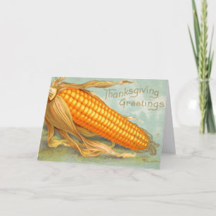 Tarjeta Festiva Saludos de acción de gracias al maíz en la vendimi