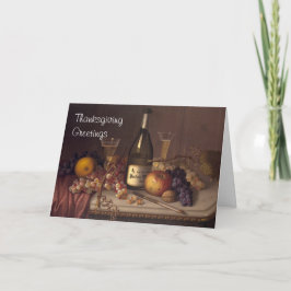 Tarjeta Festiva Saludos de Acción de Gracias de Vintage Still Life