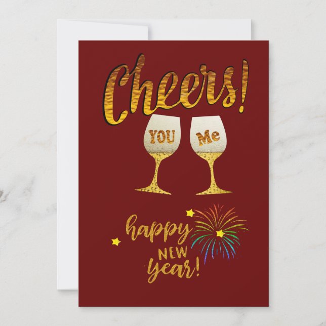 Tarjeta Festiva Saludos de Año Nuevo (Anverso)