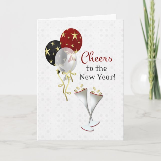 Tarjeta Festiva Saludos de Año Nuevo (Anverso)