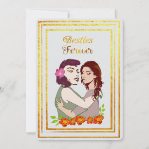 Tarjeta Festiva Saludos de Besties para siempre