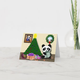 Tarjeta Festiva Saludos de bolos de Panda