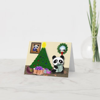Tarjeta Festiva Saludos de bolos de Panda